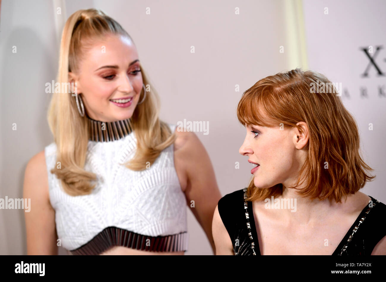 Sophie Turner (left) and Jessica Chastain (right) attending the X-Men