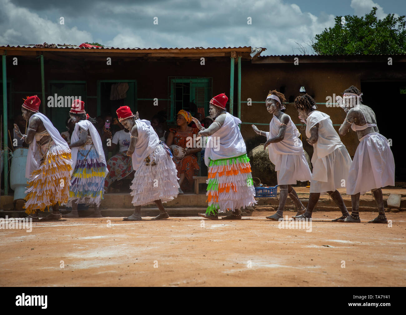 Women dancing during a ceremony in Adjoua Messouma Komians initiation