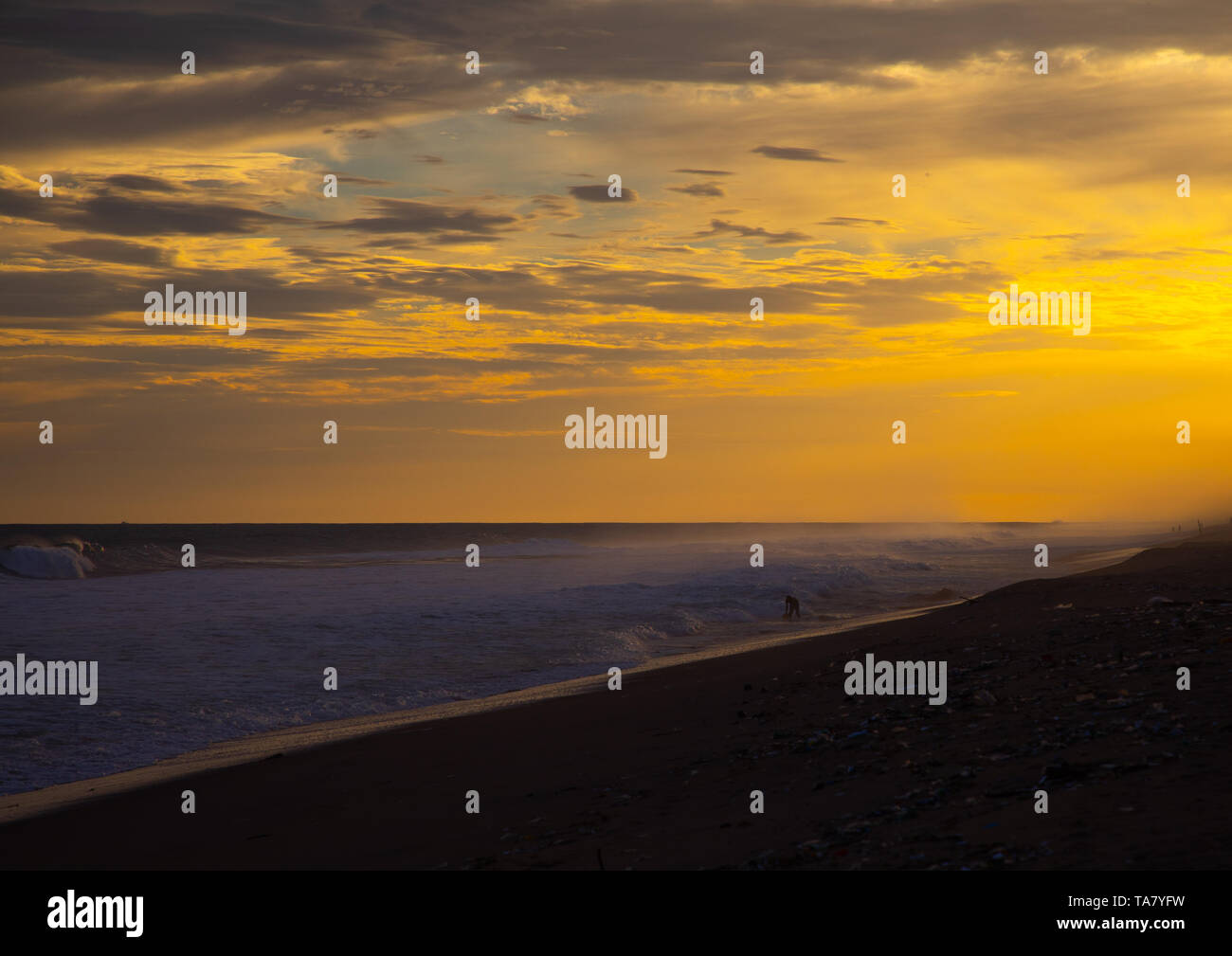 Beach at sunset, Sud-Comoé, Grand-Bassam, Ivory Coast Stock Photo