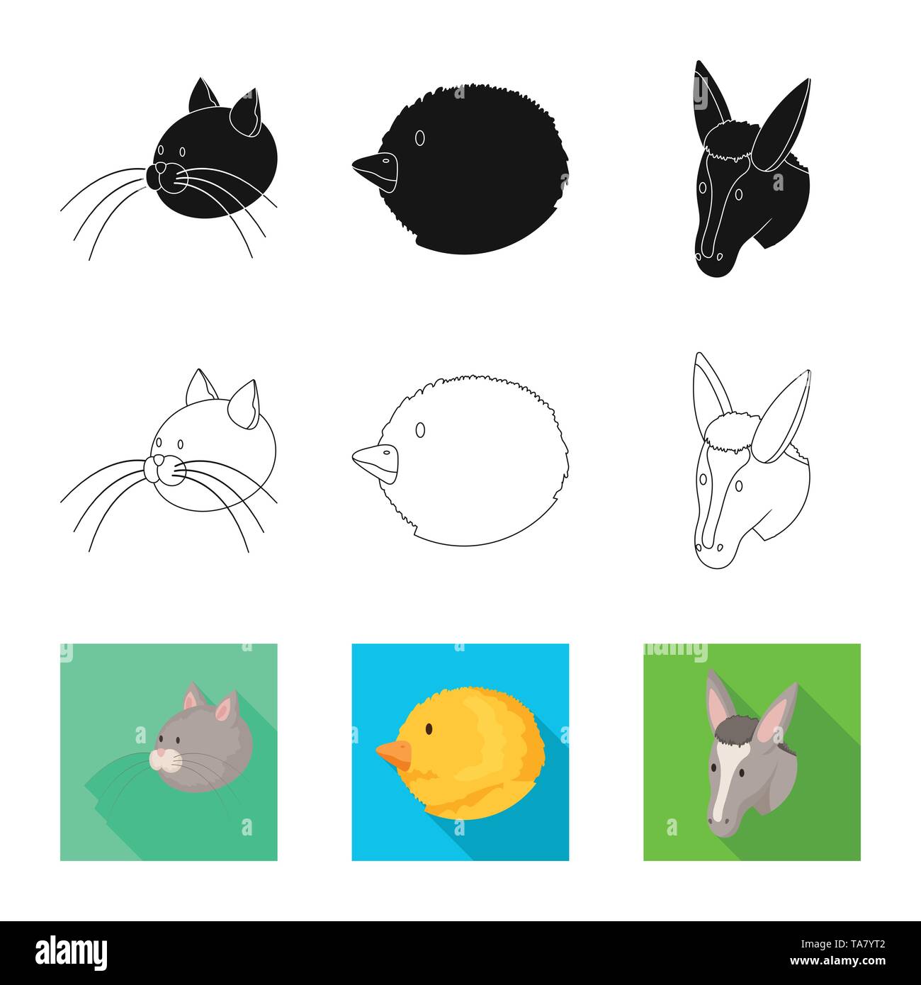 Vector illustration of agriculture and breeding icon. Set of ...