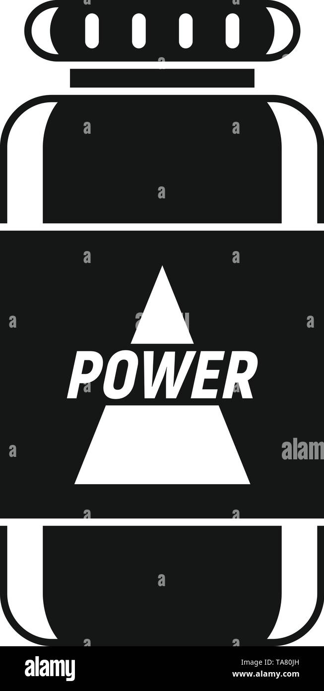 Power sport nutrition icon. Simple illustration of power sport