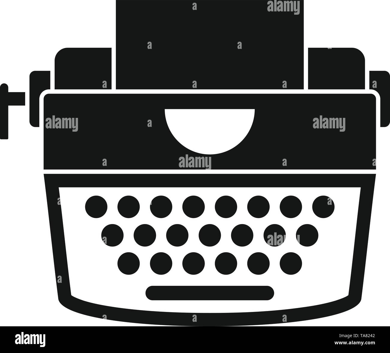 Retro typewriter icon. Simple illustration of retro typewriter vector icon for web design isolated on white background Stock Vector