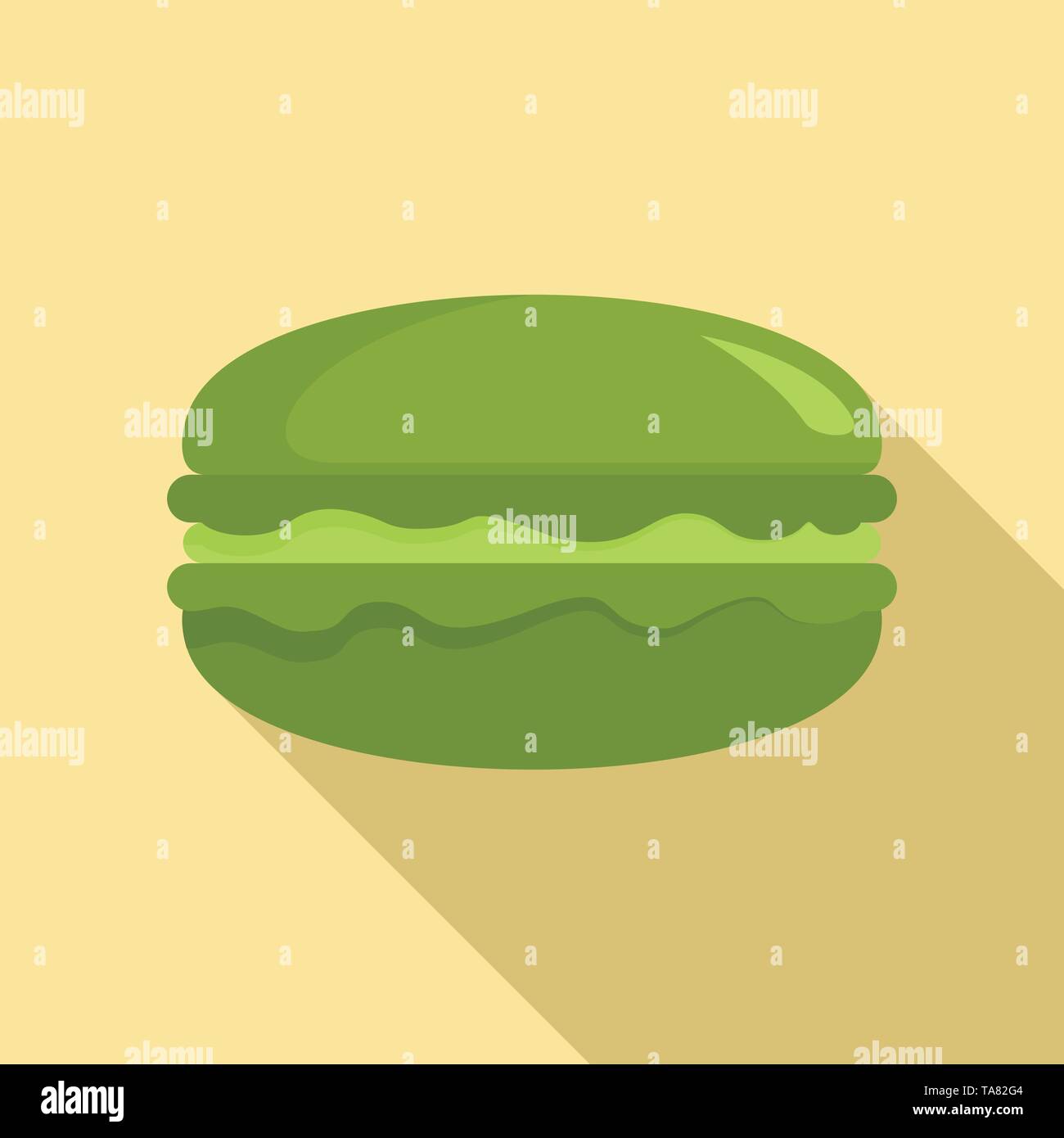 Matcha burger icon. Flat illustration of matcha burger vector icon for ...