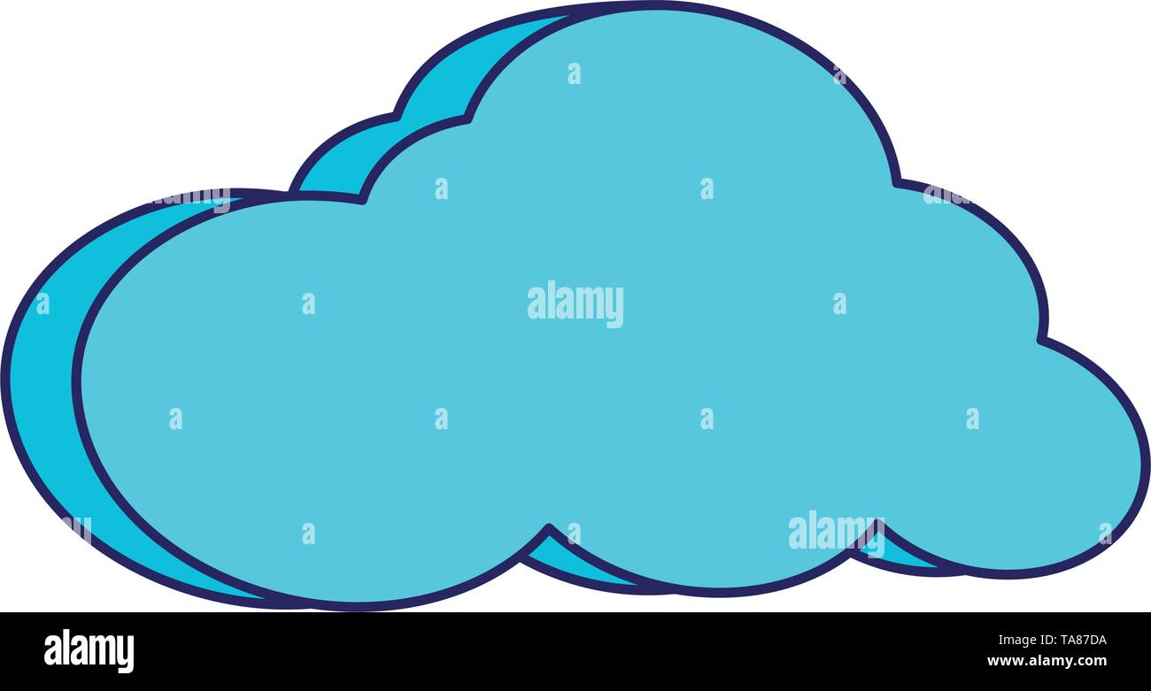 Cloud computing technology isolated symbol blue lines Stock Vector ...