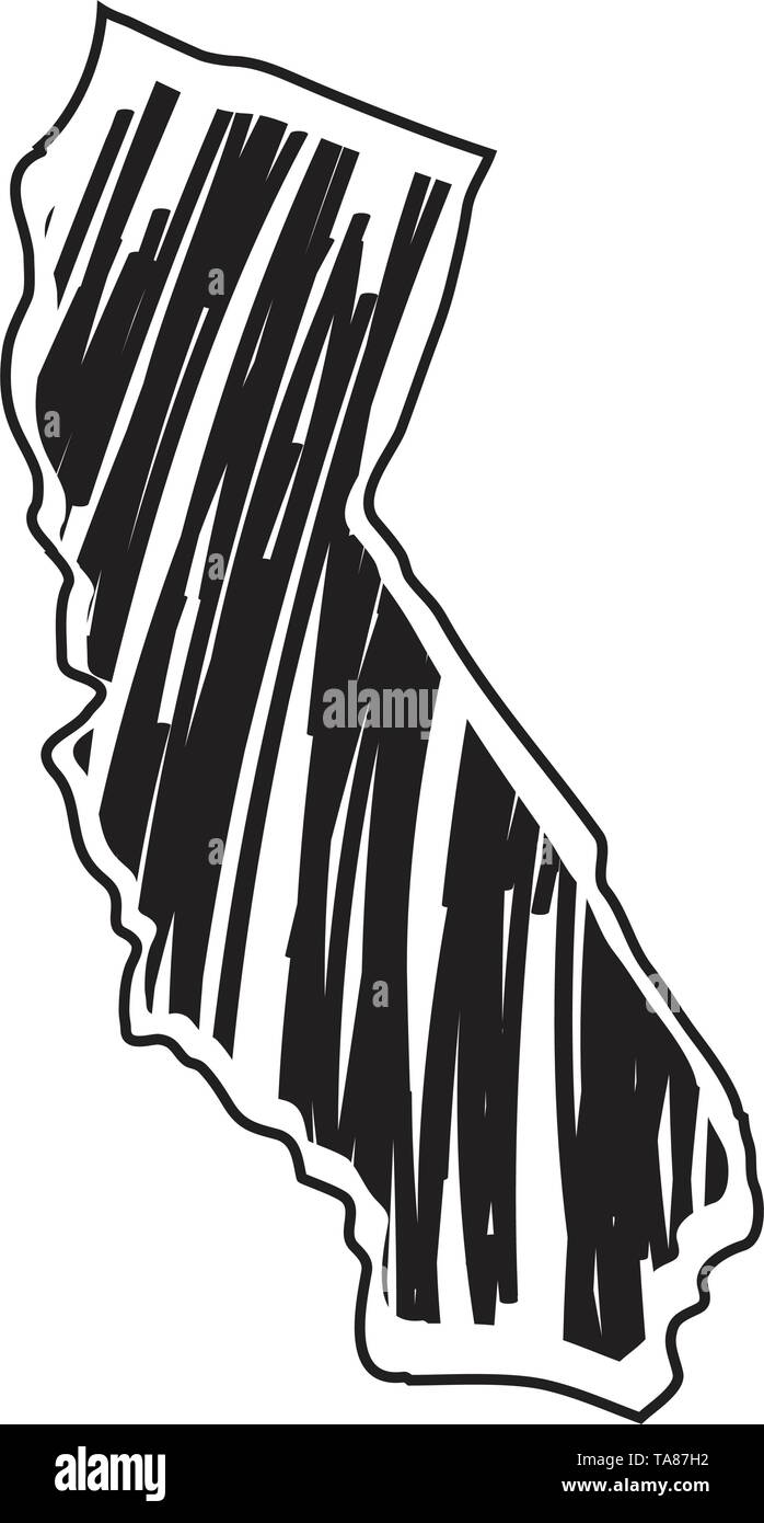 Isolated sketch of the state of - Isolated Sketch Of The State Of California TA87H2 