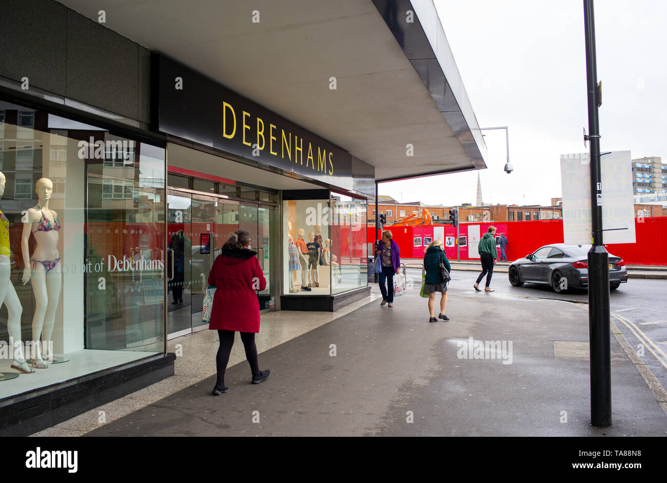 Debenhams building and department store in Southampton city centre which has been part of the city since 1960. Stock Photo