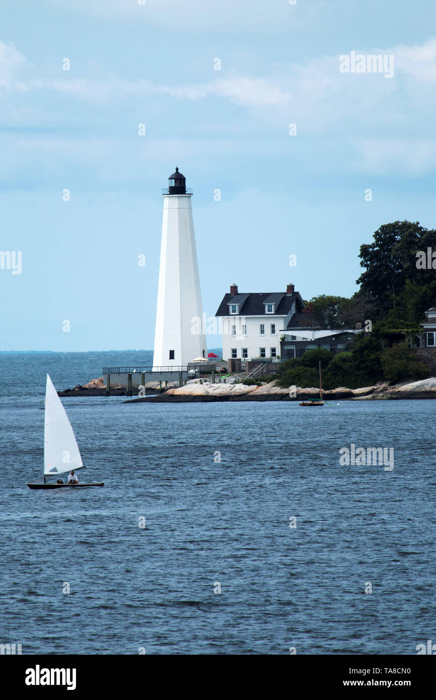 A view of the east side of the New London Harbor Lighthouse from the ...