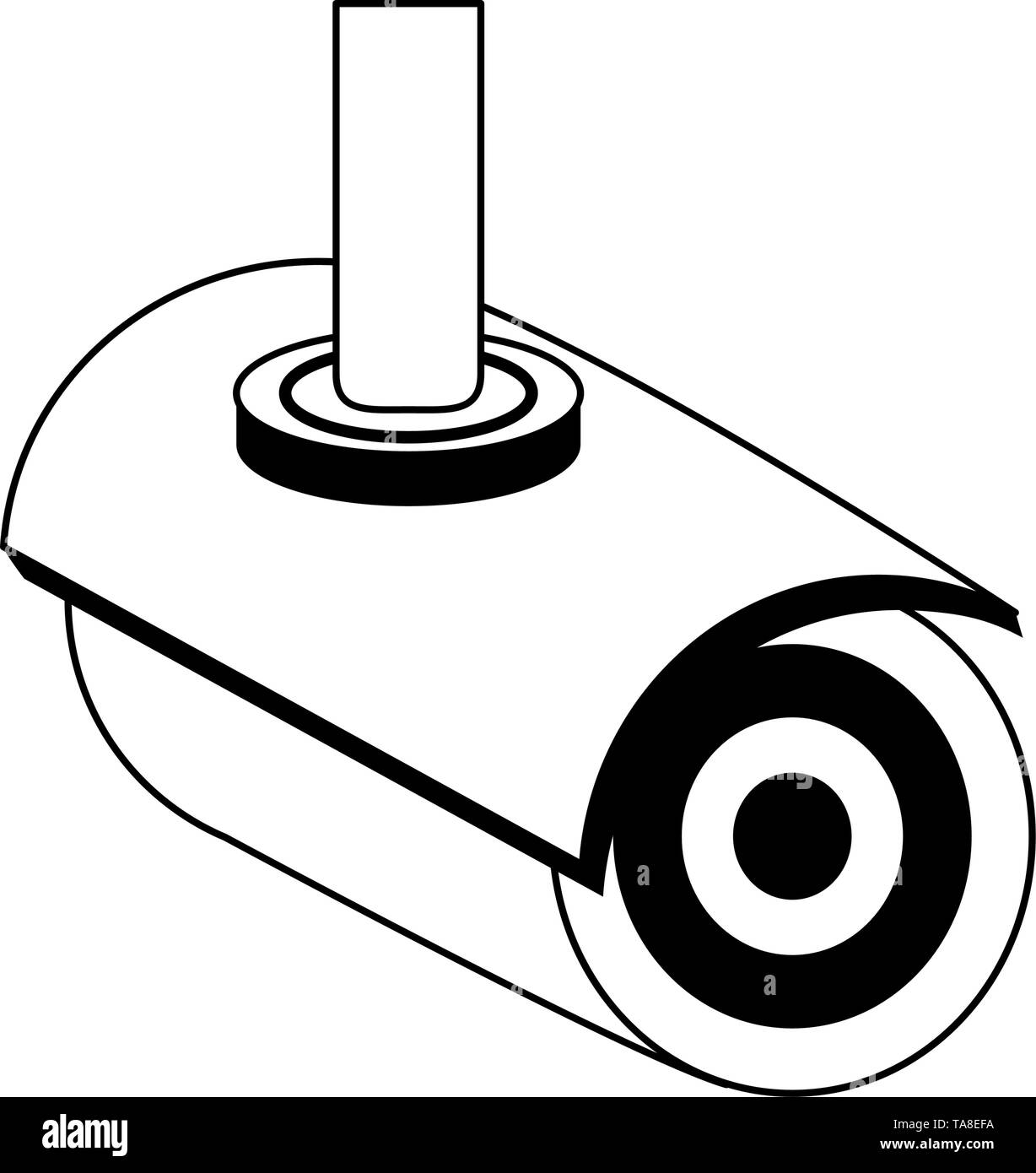 Surveillance camera techonlogy device isolated in black and white Stock ...