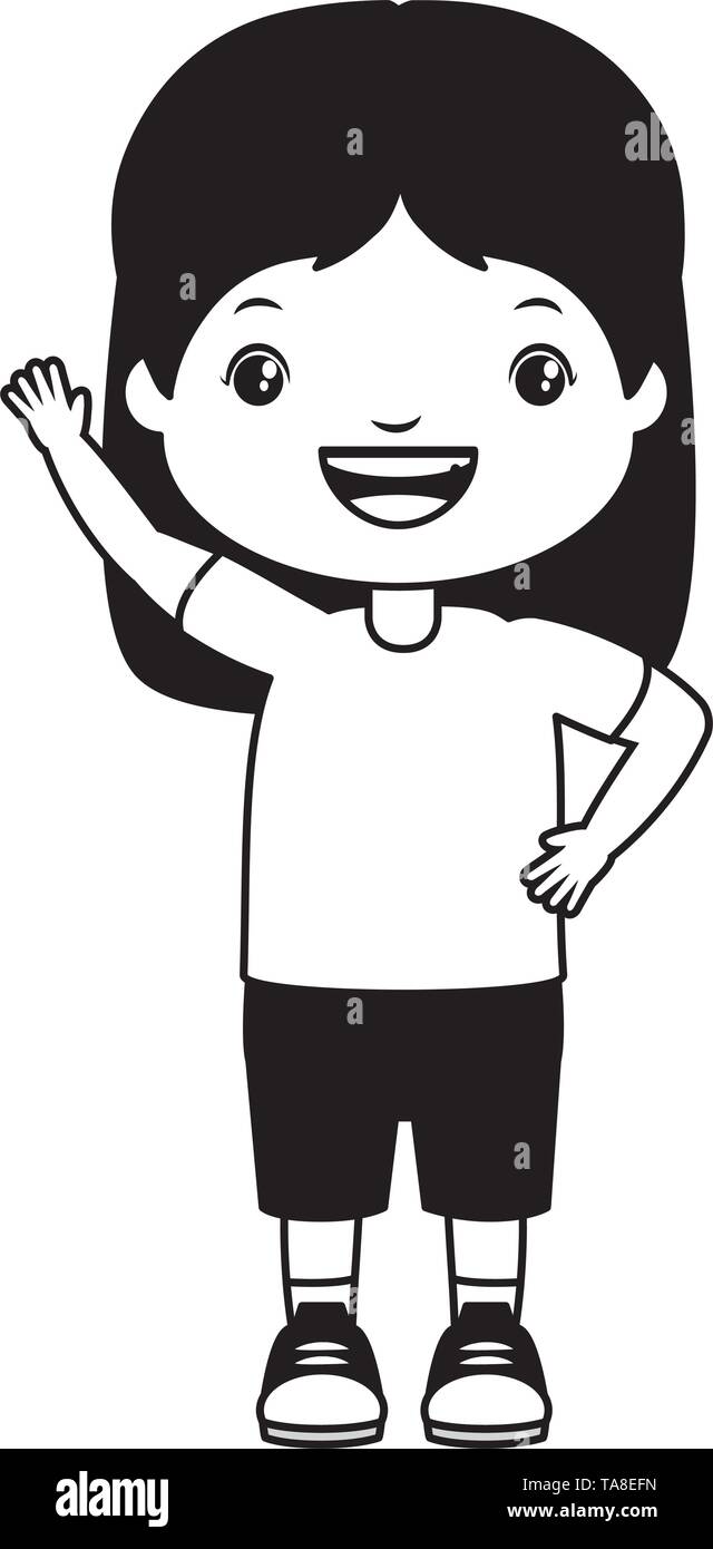 smiling girl waving hand Stock Vector Image & Art - Alamy