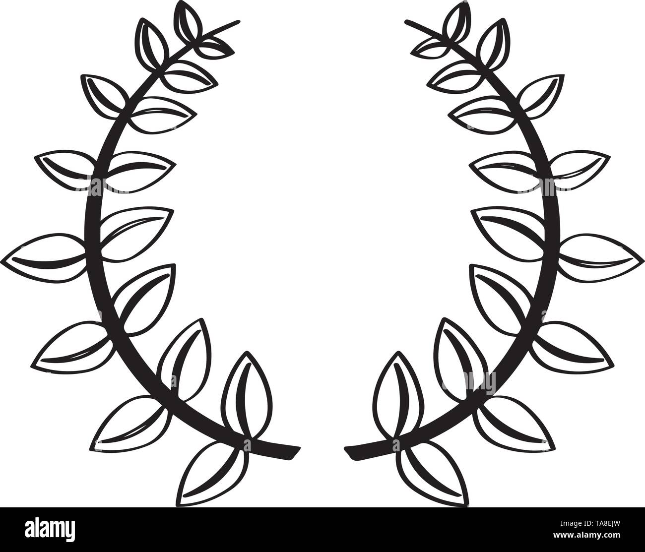 Isolated outline of a laurel wreath Stock Vector Image & Art - Alamy