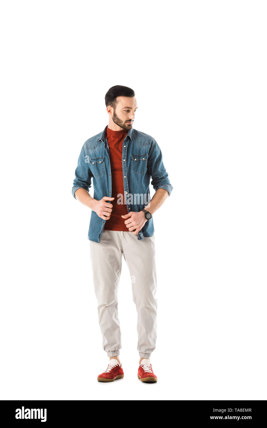 Bearded man in denim shirt hi-res stock photography and images - Alamy