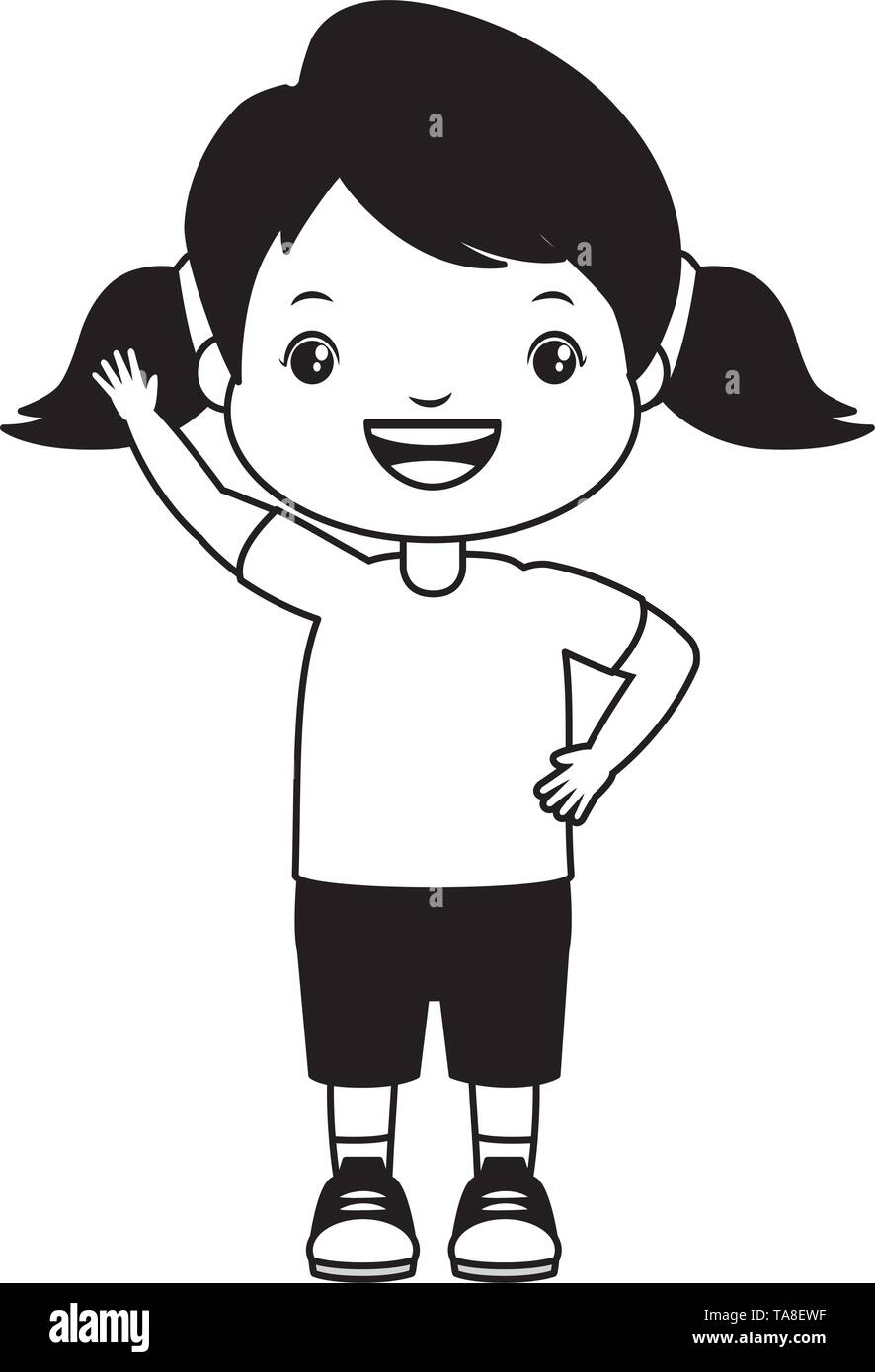 smiling girl waving hand Stock Vector Image & Art - Alamy