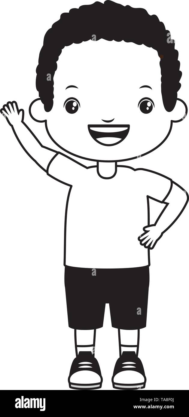 happy boy waving hand Stock Vector Image & Art - Alamy