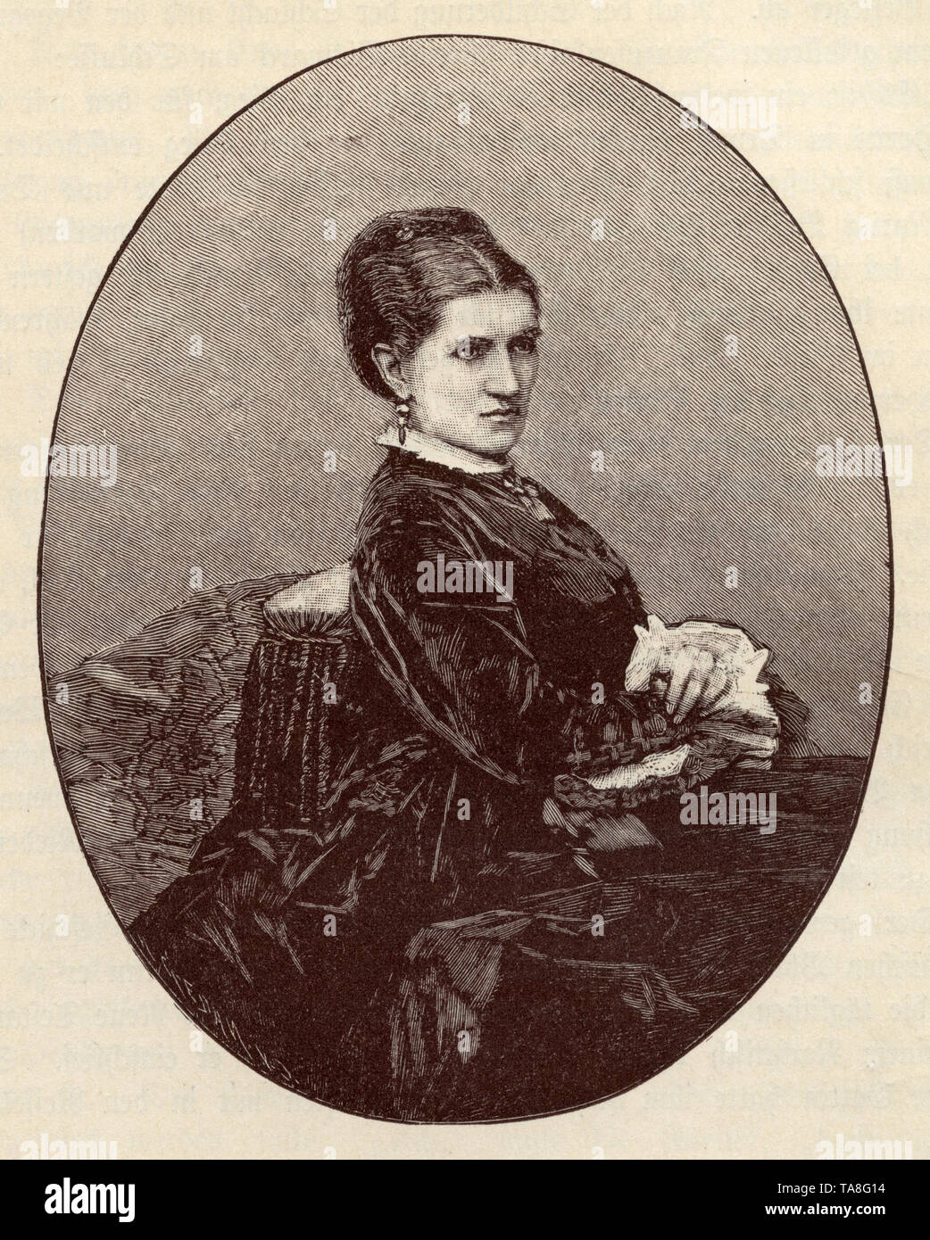 Johanna von Bismarck, born von Puttkammer (1824-1894), wife of Otto von Bismarck ,  (magazine for yung people, 1898) Stock Photo