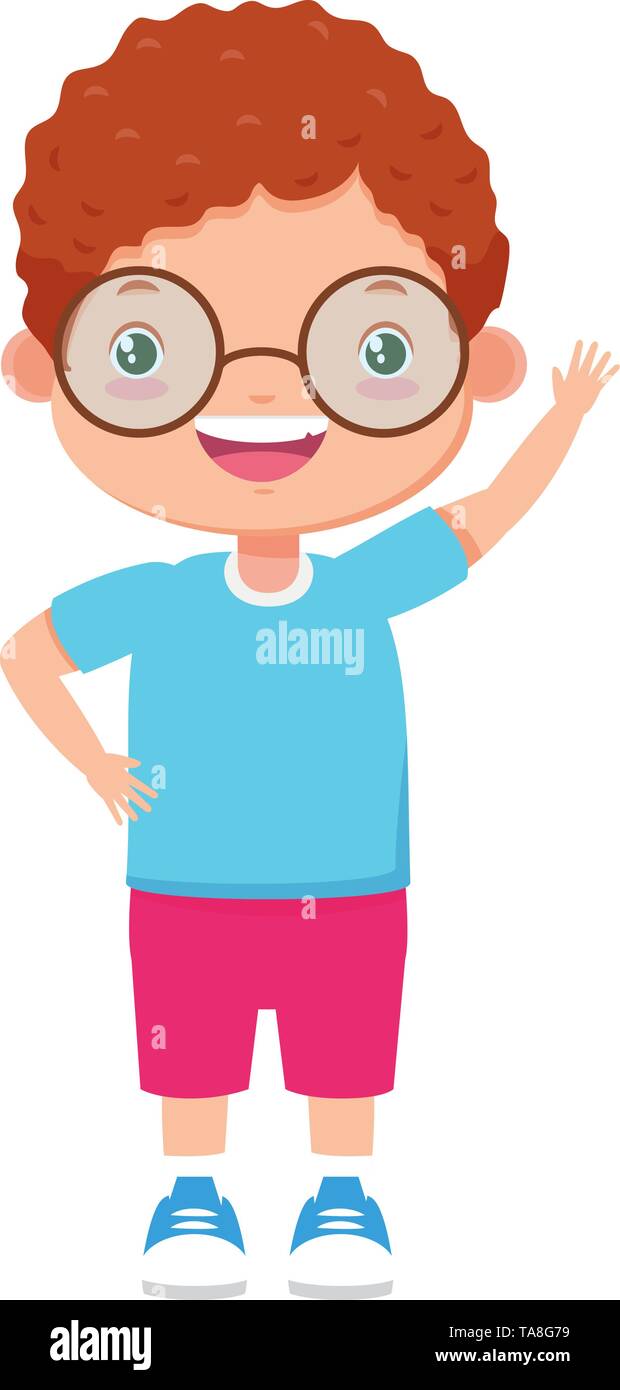 happy boy waving hand Stock Vector Image & Art - Alamy