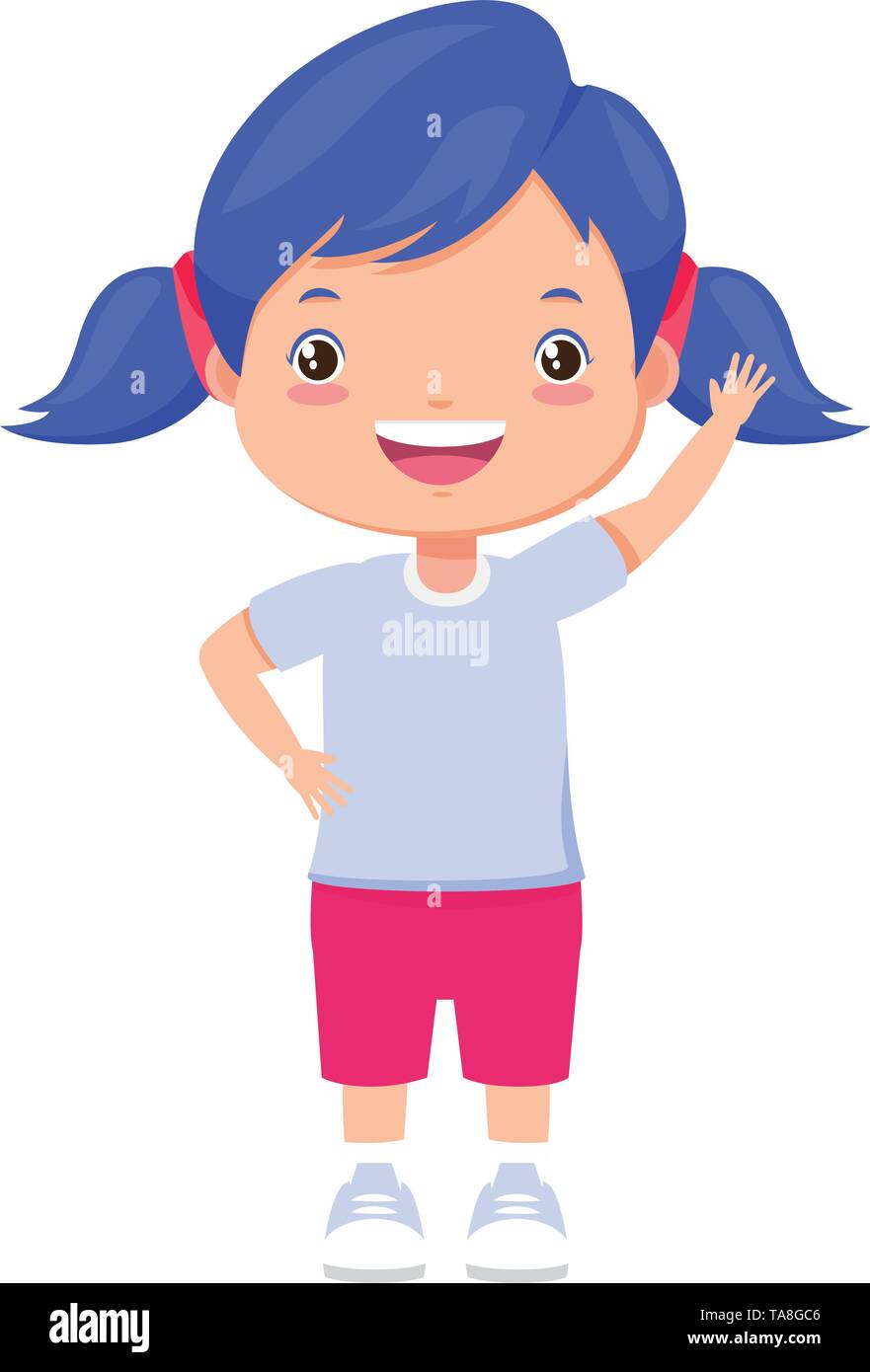 smiling girl waving hand Stock Vector Image & Art - Alamy