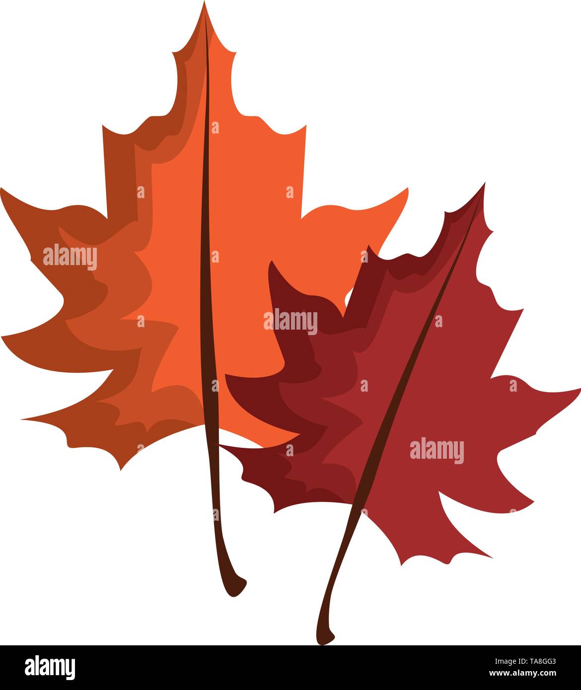 Autumn Leaves Symbol Cartoon Isolated Stock Vector Image Art Alamy