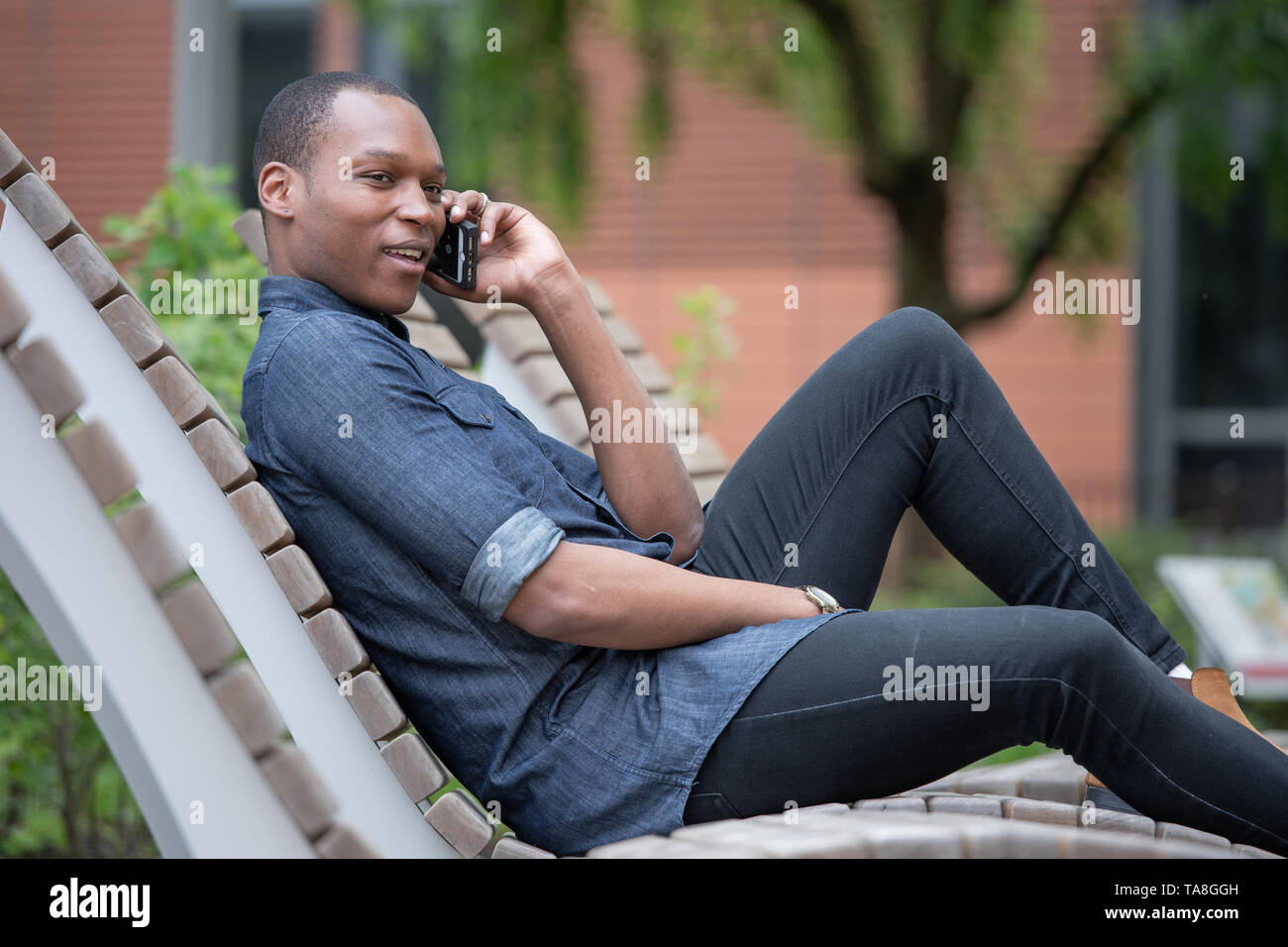 African American man in Philadelphia, 19 years old Stock Photo