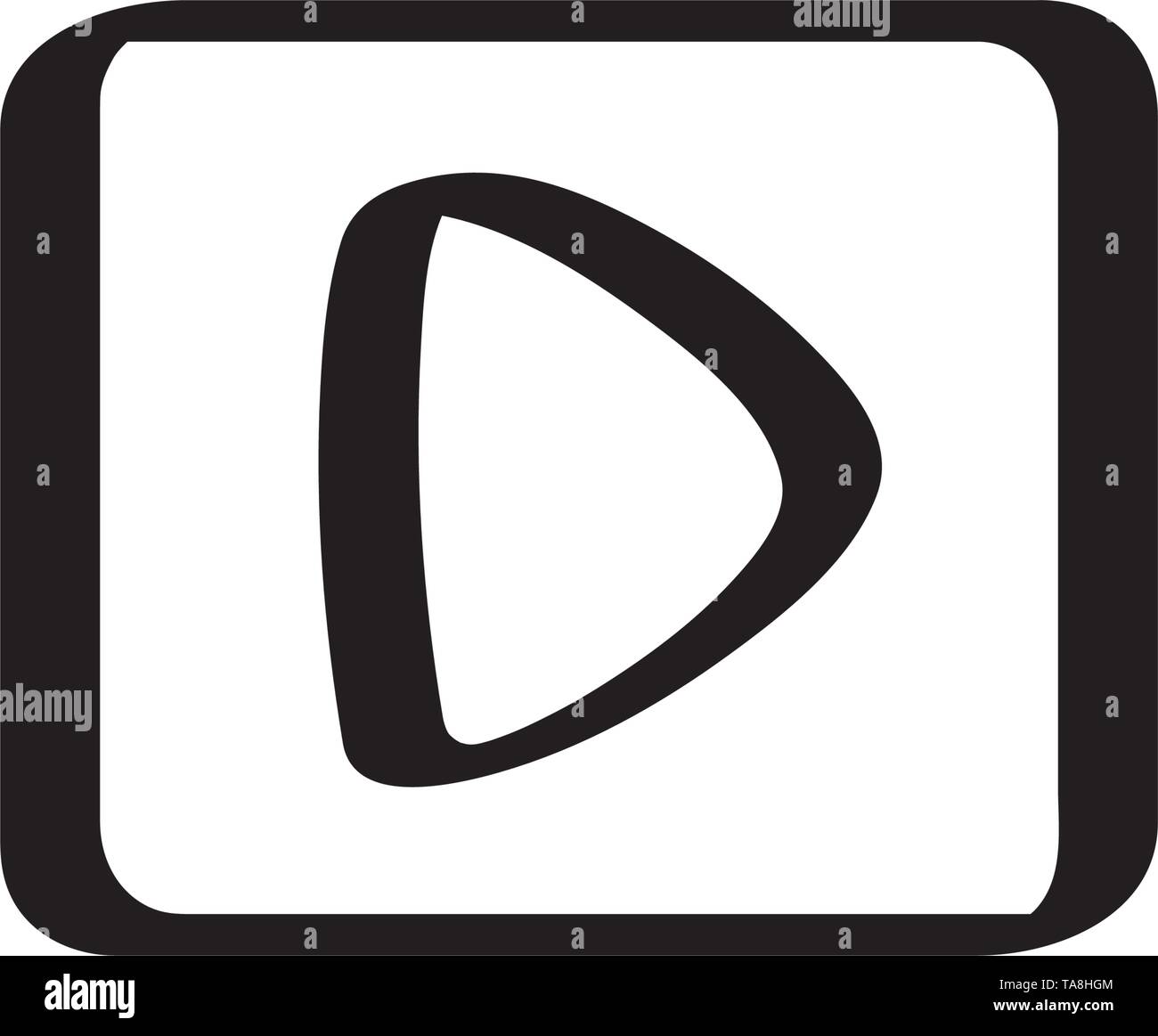 Isolated play button icon on a white background Stock Vector Image ...