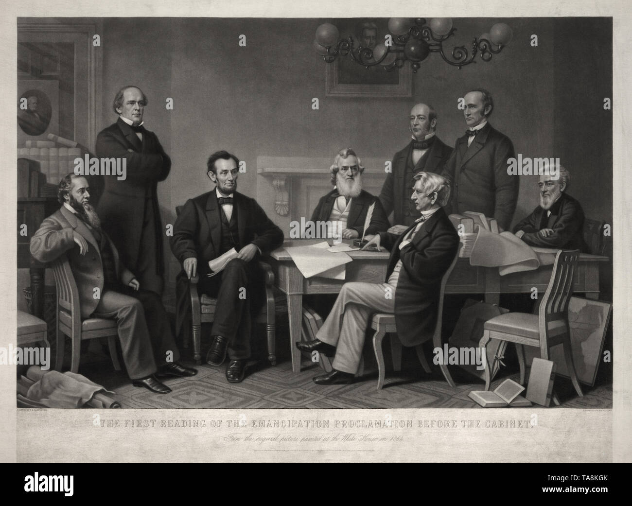 The First Reading of the Emancipation Proclamation before the Cabinet, Stock Photo