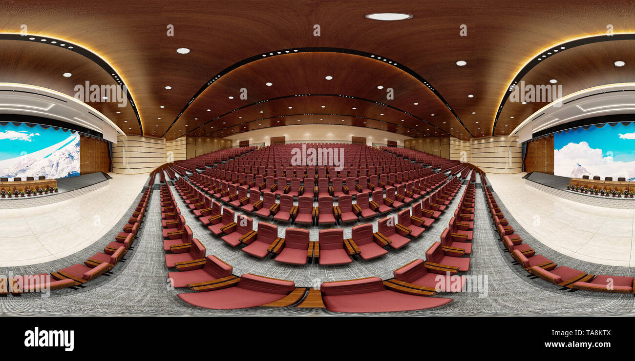360 degrees cinema saloon 3d render Stock Photo