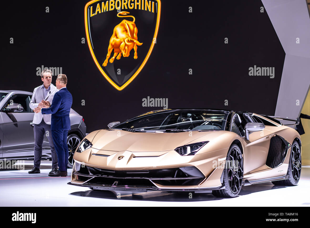 Geneva, Switzerland, March 05, 2019 Lamborghini Aventador SVJ Roadster at  Geneva International Motor Show supercar manufactured by Italian Lamborghini  Stock Photo - Alamy