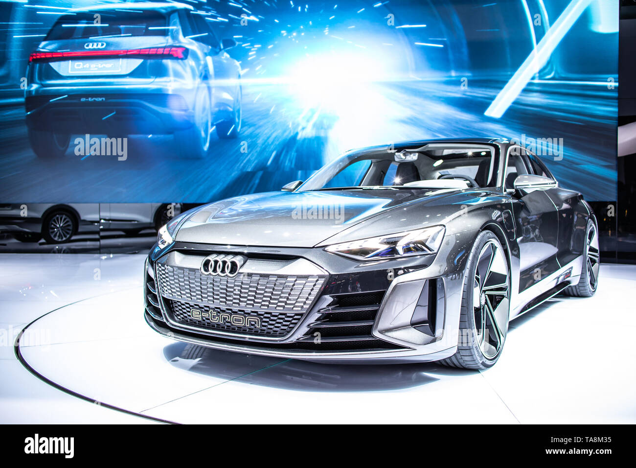 Geneva, Switzerland, March 07, 2019: New all-electric Audi e-tron GT  Concept prototype future car at Geneva International Motor Show, EV from  Audi AG Stock Photo - Alamy