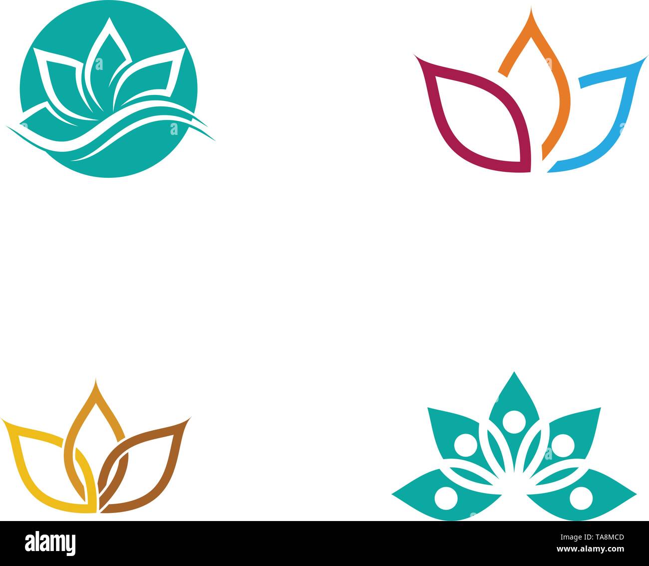 beauty lotus flower vector icon design template Stock Vector Image ...