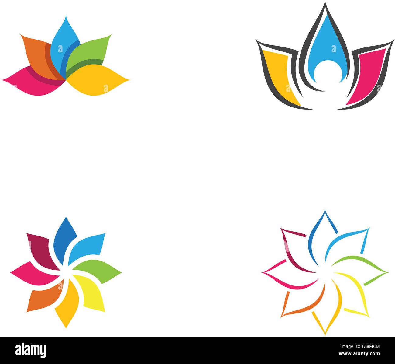 beauty lotus flower vector icon design template Stock Vector Image ...