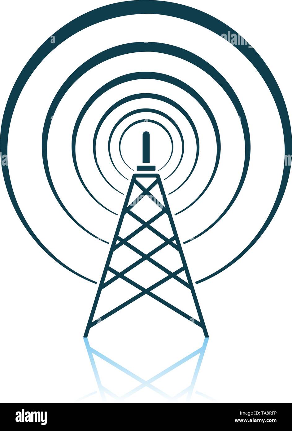 Radio Antenna Icon. Shadow Reflection Design. Vector Illustration Stock ...