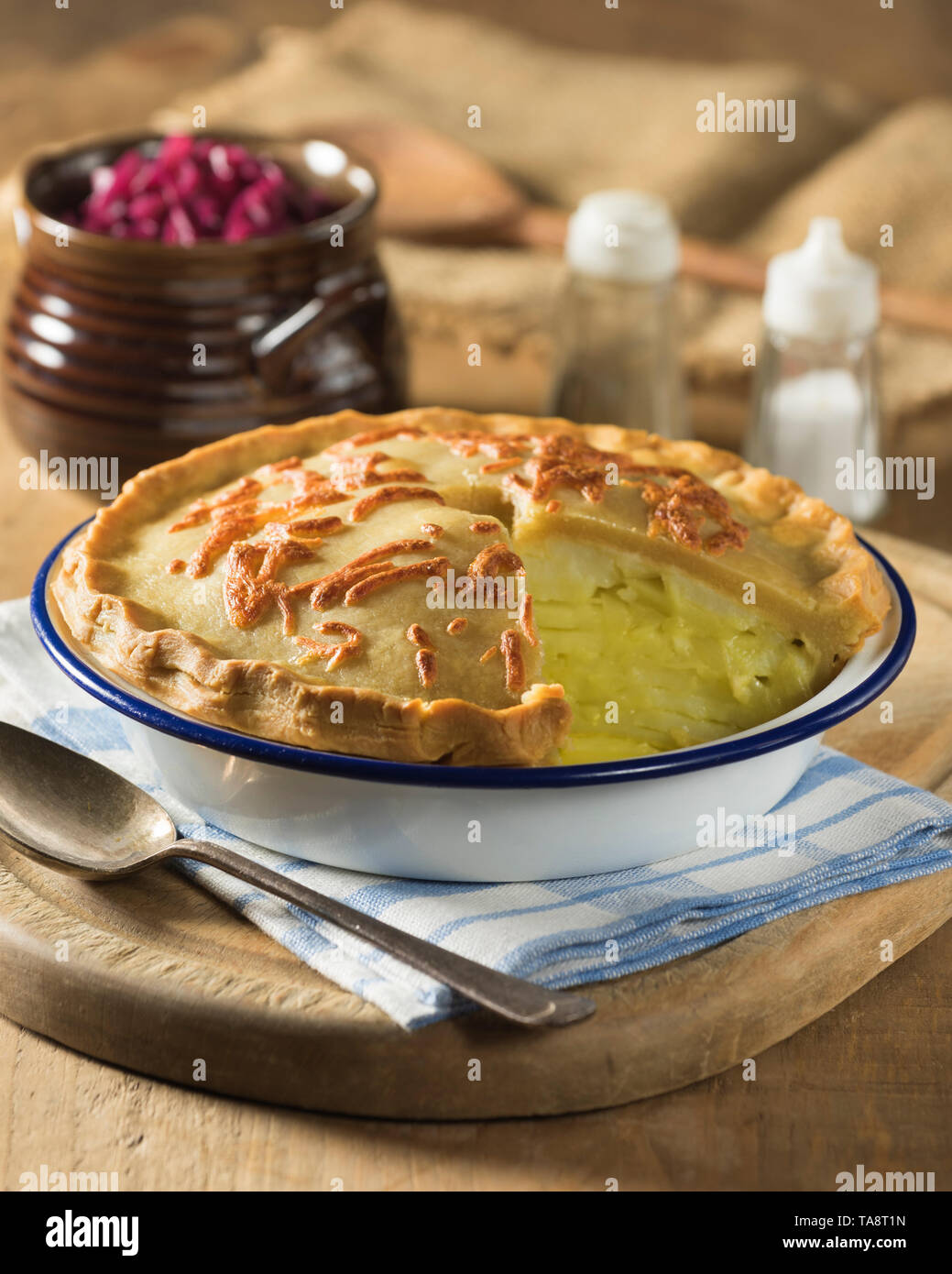 Lancashire butter pie. Food UK Stock Photo