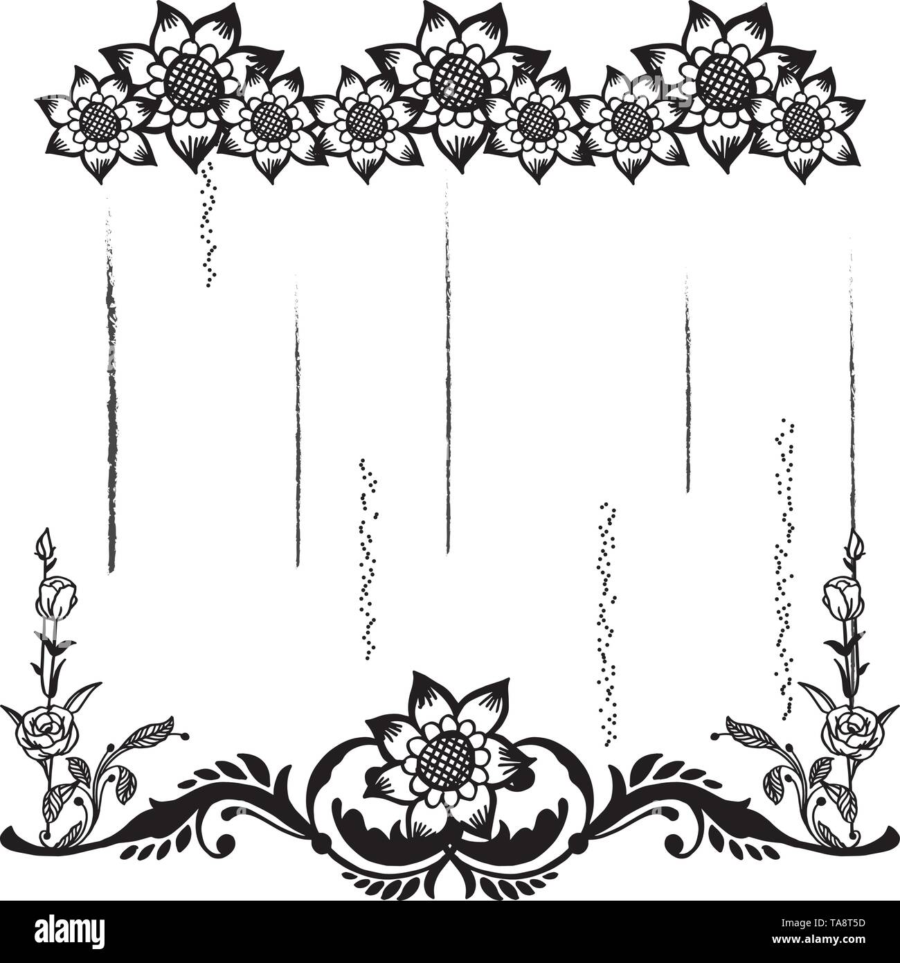 Vector illustration invitation card with design flower frame hand drawn ...