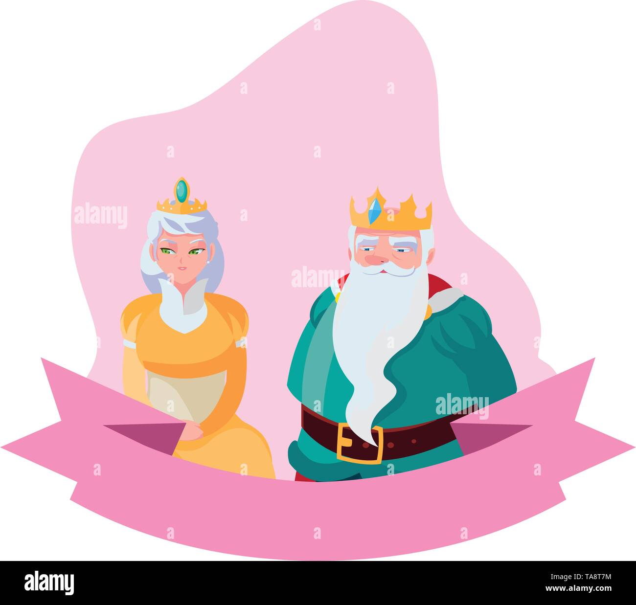 king and queen characters vector illustration design Stock Vector Image ...