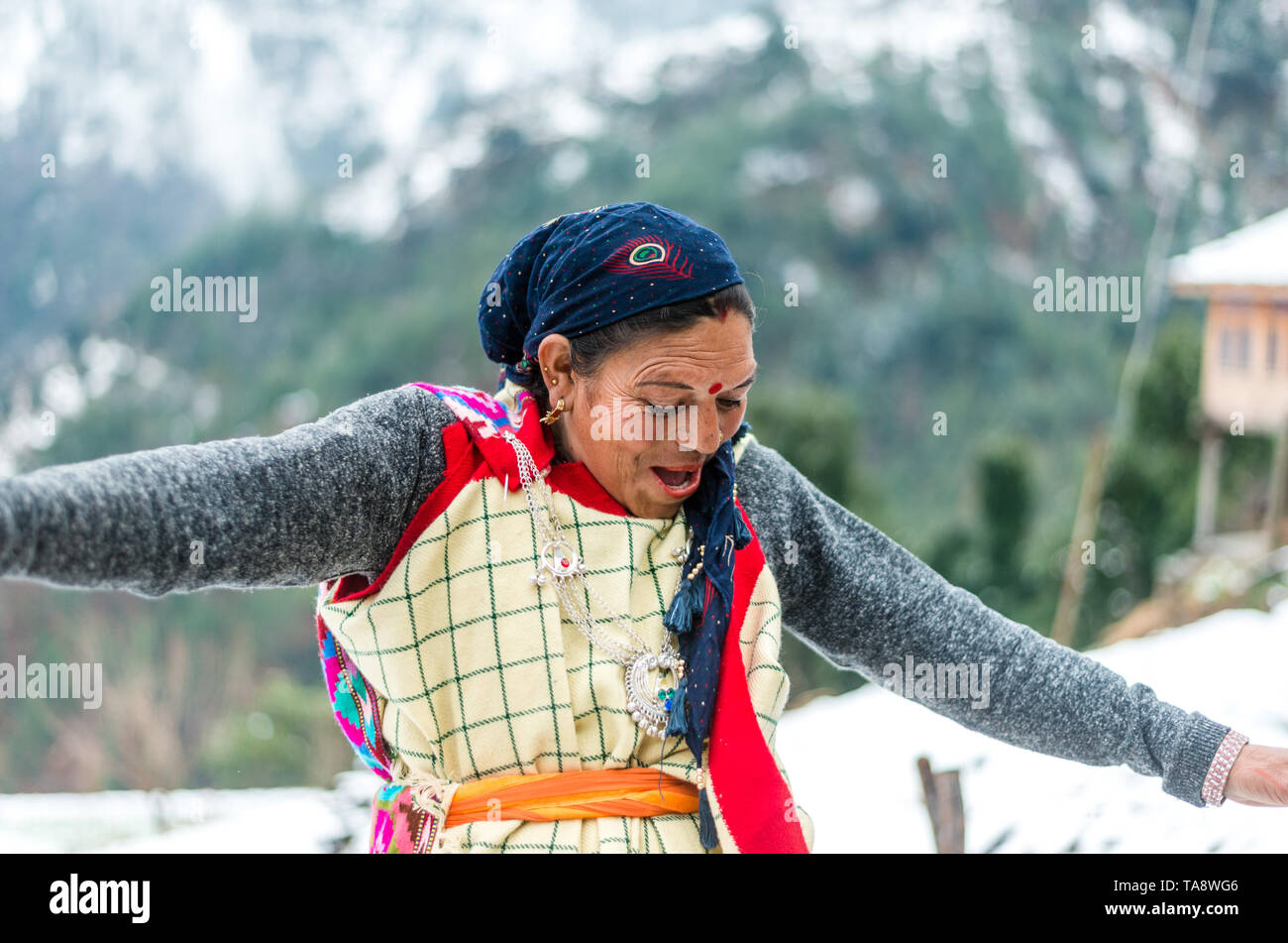 Woman in traditional dress manali hires stock photography and images
