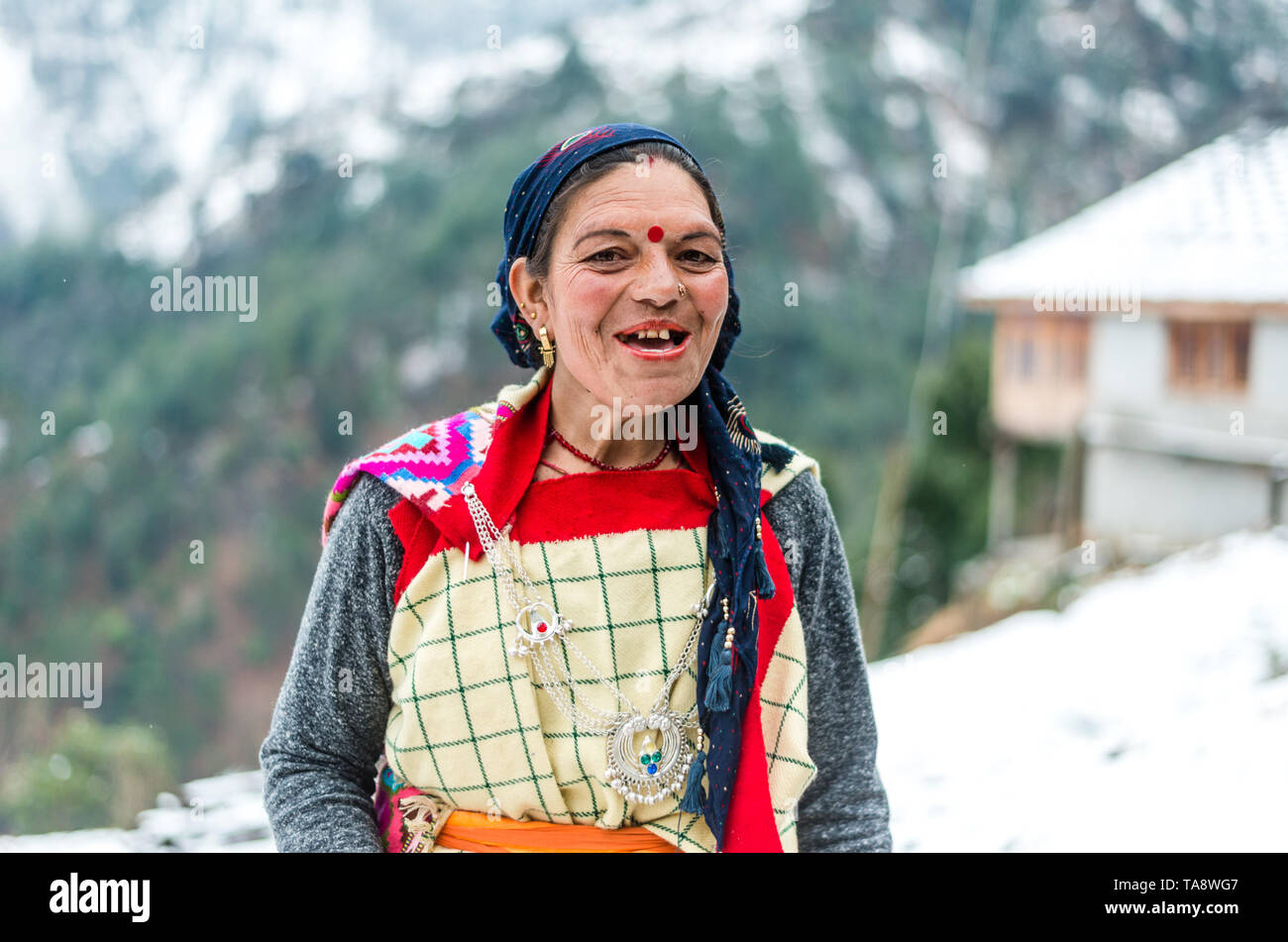 Woman in traditional dress manali hires stock photography and images