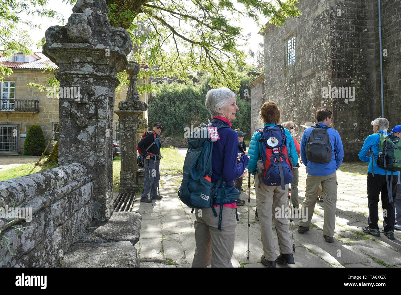 Spain, pilgrims in Santiago de Compostela, St. James Walk, Camino de