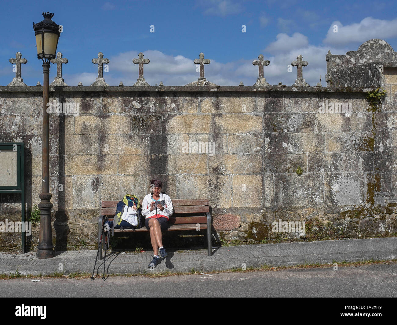 Spain, pilgrims in Santiago de Compostela, St. James Walk, Camino de