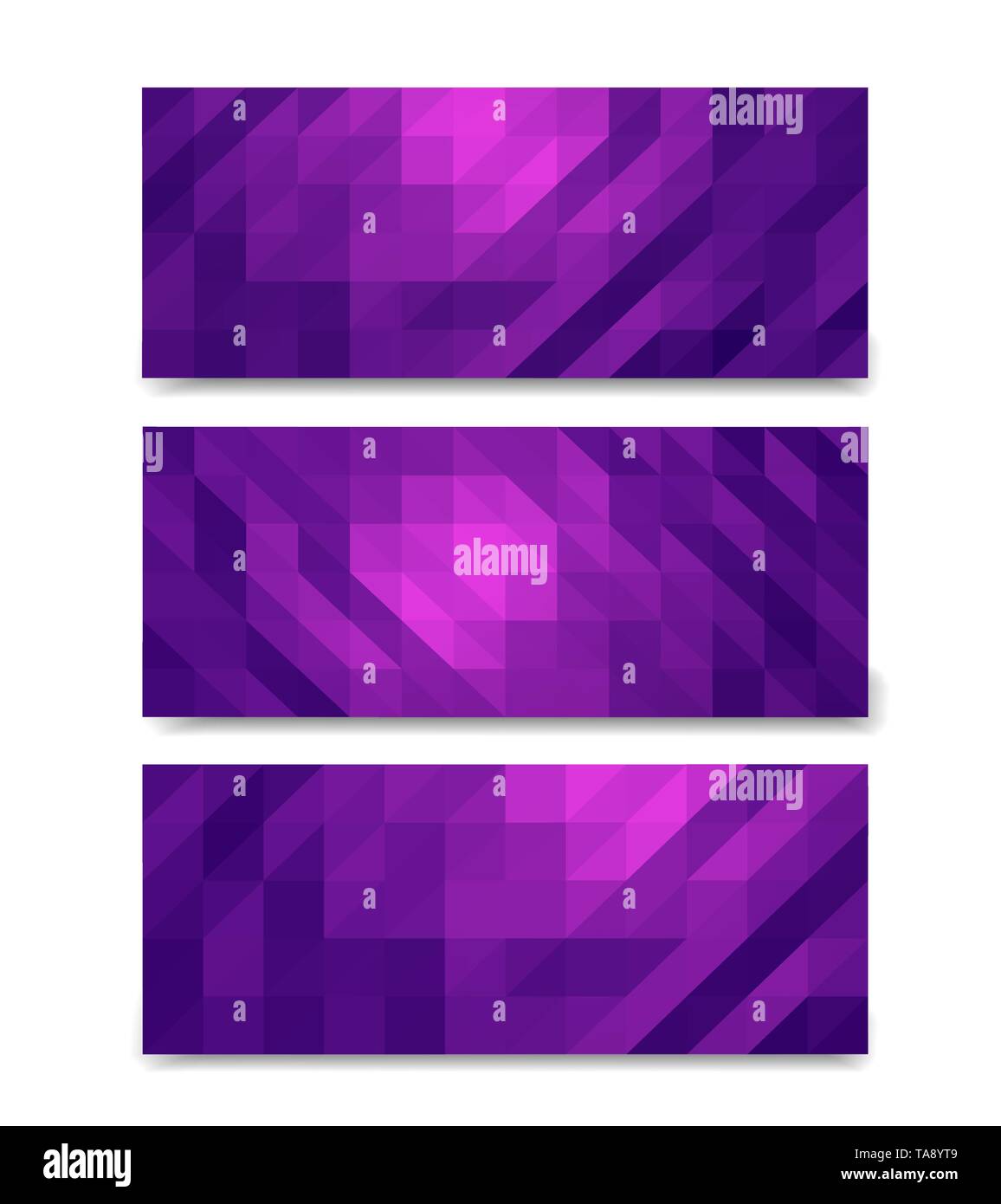 Low poly banners set polygonal tags design advertising mock up copy space cards with shadow Stock Vector