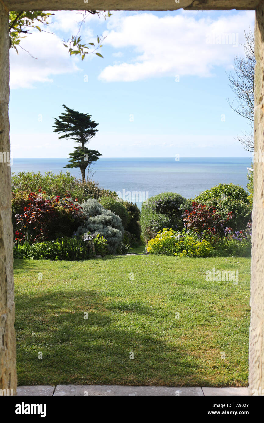 Sea View Garden Stock Photo Alamy