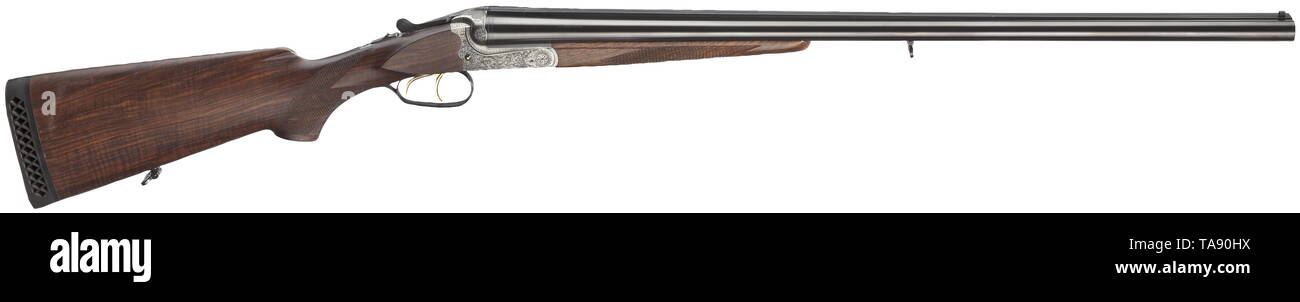 LONG ARMS, MODERN HUNTING WEAPONS, double-barrelled shotgun Merkel, calibre 16/70, number 381715, Additional-Rights-Clearance-Info-Not-Available Stock Photo