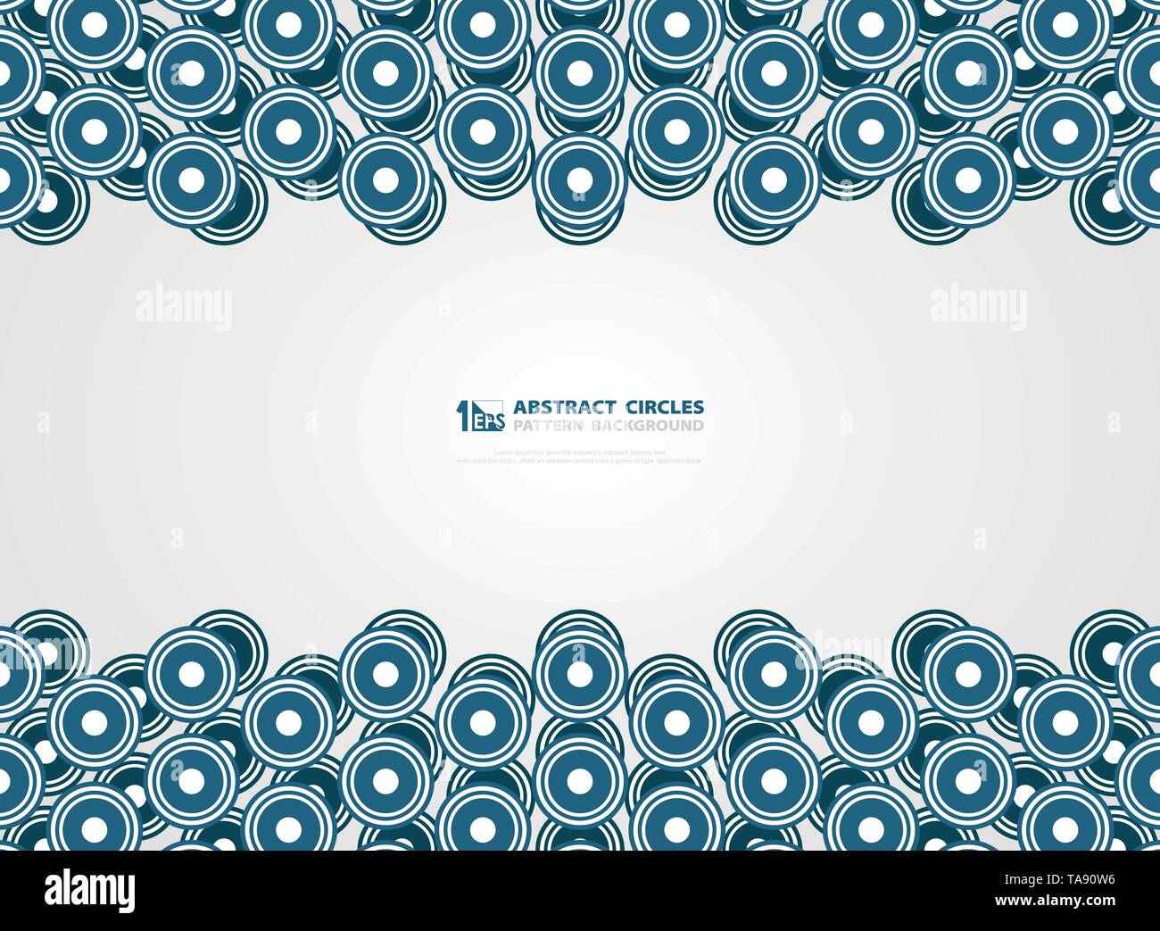 Abstract blue circles pattern design lines presentation background. You ...