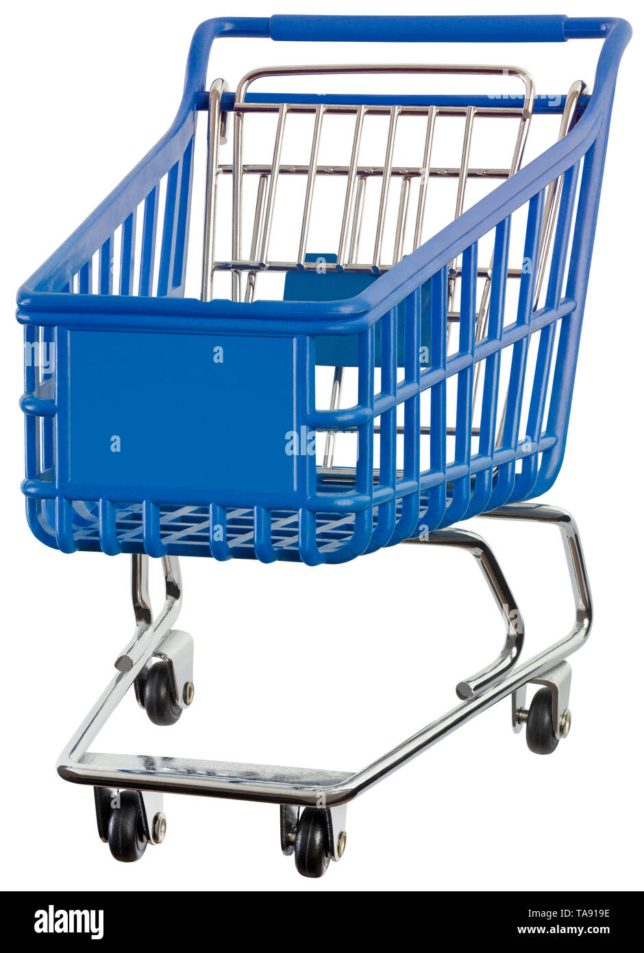Supermarket Pushcart Isolated with Clipping Path Stock Photo