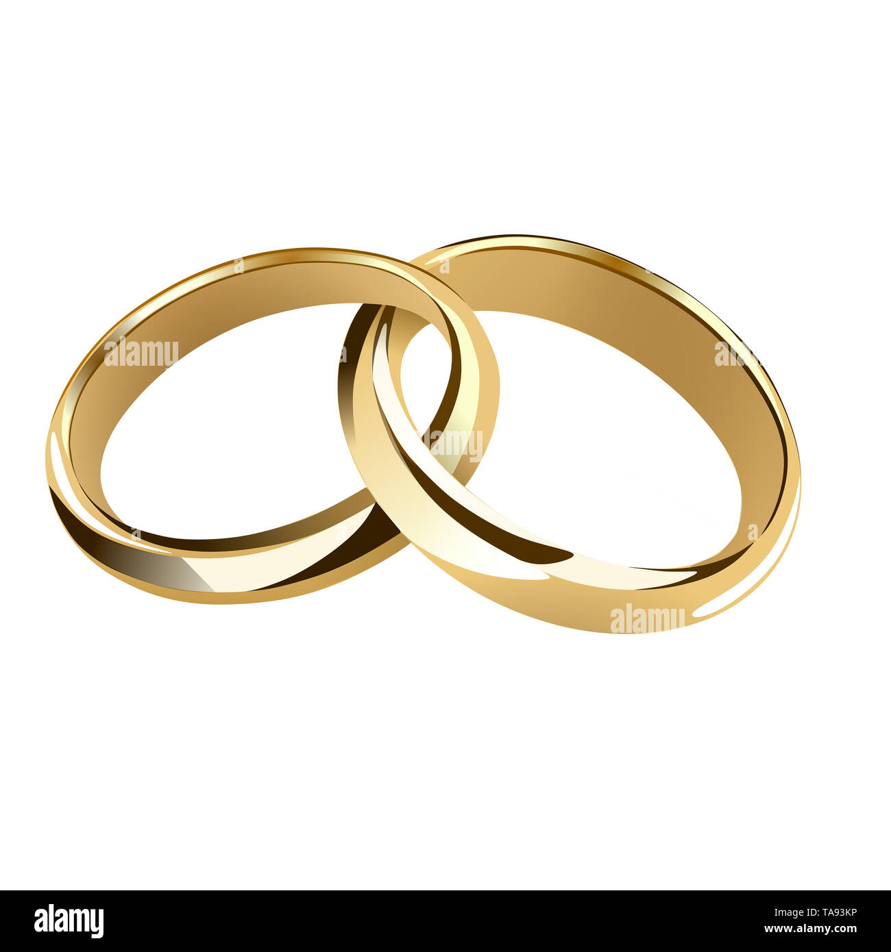 wedding golden interwined rings Stock Photo