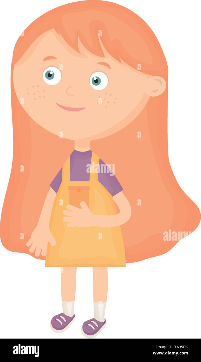 cute little girl character vector illustration design Stock Vector ...