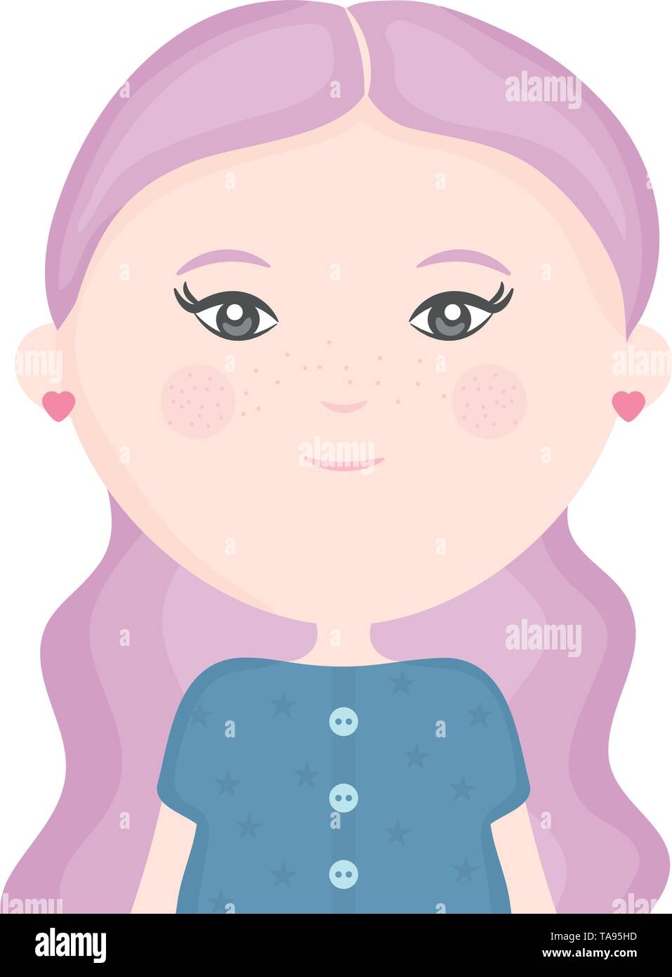 cute little girl character vector illustration design Stock Vector ...