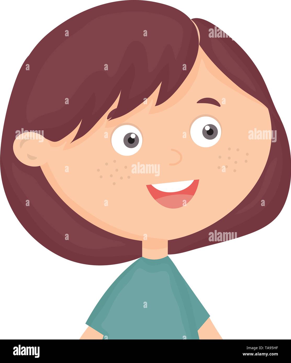 cute little girl character vector illustration design Stock Vector ...