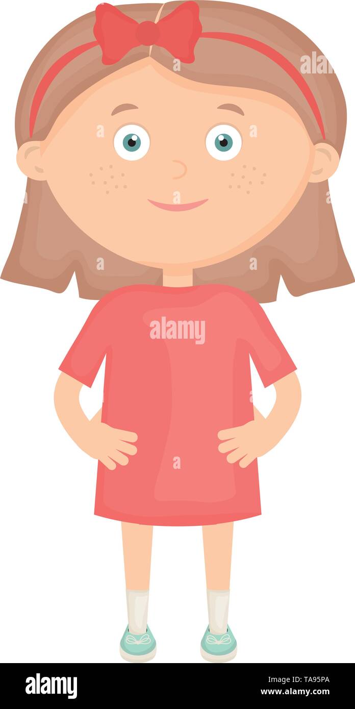 cute little girl character vector illustration design Stock Vector ...