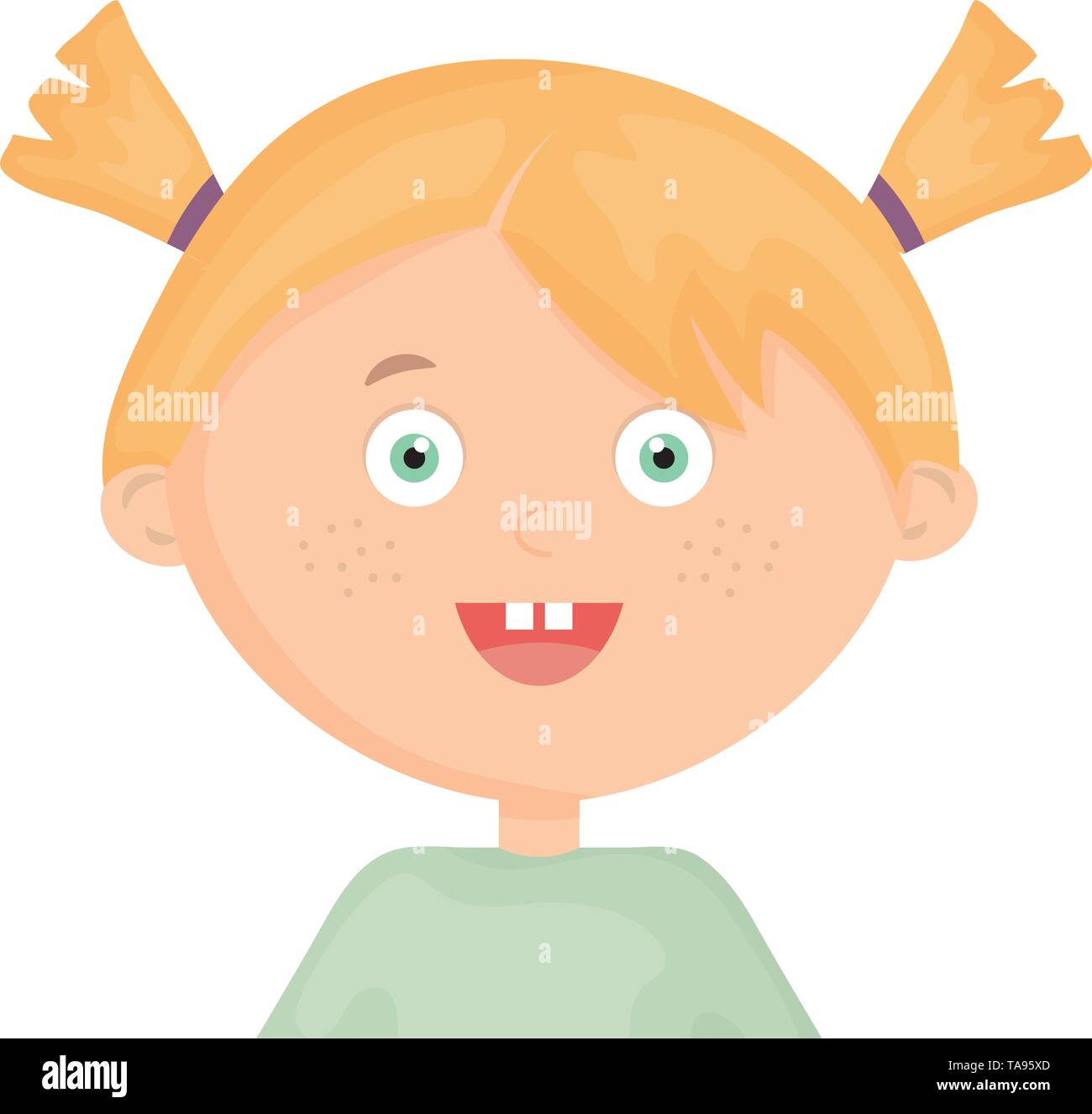 cute little girl character vector illustration design Stock Vector ...