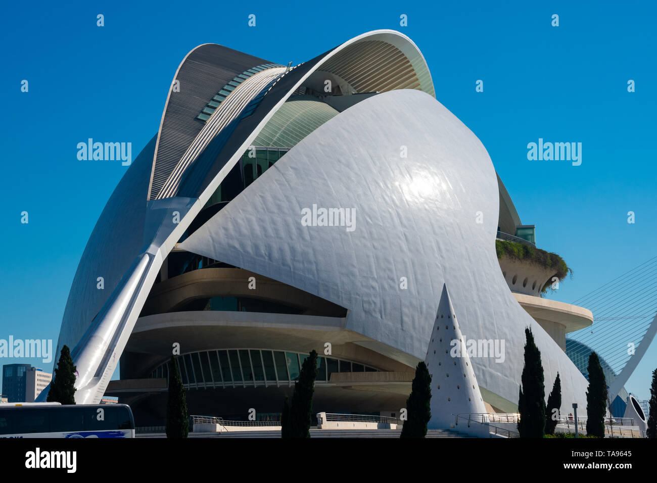 Valencia, Spain. February 6, 2019. Reina (Queen) Sofia Palace of the Arts (Palacio de las Artes
