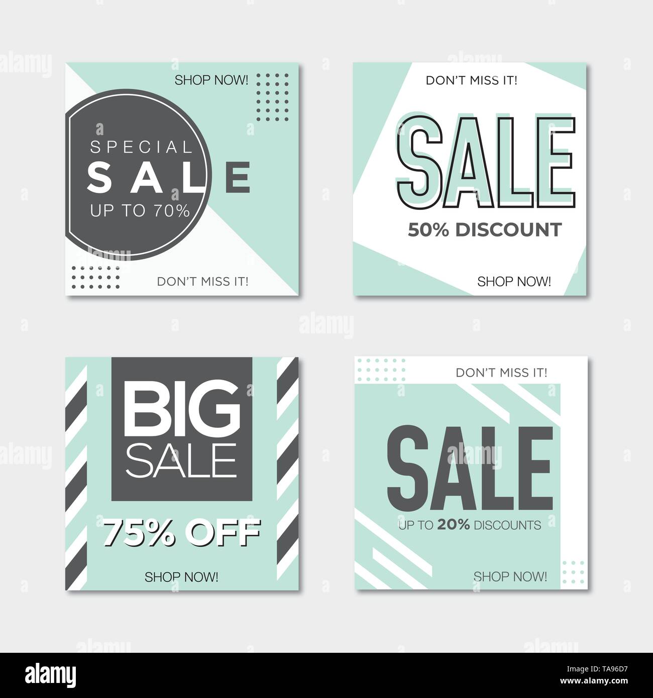 Template sets of web banner for shop Stock Vector